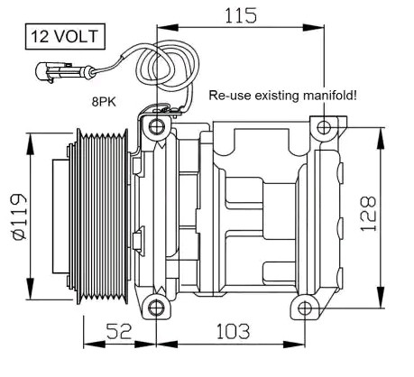 NRF Kompressor JOHN DEERE 32660 AL78779,7700038545,10286831 Klimakompressor,Klimaanlage Kompressor,Kompressor, Klimaanlage AL154203,AL155836,AL174136 von NRF