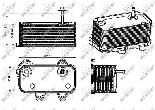 NRF Ölkühler PORSCHE 31289 99610702505,99610702507,98710702501 Ölkühler, Motoröl von NRF