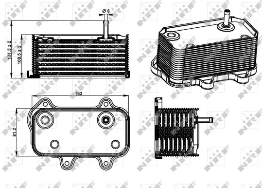 NRF Ölkühler PORSCHE 31291 99610702557,99610702559,99610722559 Ölkühler, Motoröl von NRF