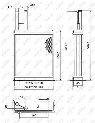 Nrf Heizungskühler 220x195x42 [Hersteller-Nr. 52066] für Citroën, Fiat, Peugeot von NRF