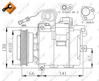 Nrf Kompressor, Klimaanlage [Hersteller-Nr. 32104] für VW, Audi, Skoda von NRF