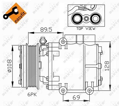 Nrf Kompressor, Klimaanlage [Hersteller-Nr. 32248] für Ford von NRF