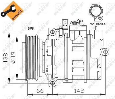 Nrf Kompressor, Klimaanlage [Hersteller-Nr. 32111] für VW, Audi, Skoda von NRF