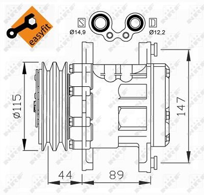 Nrf Kompressor, Klimaanlage [Hersteller-Nr. 32207] für Fiat von NRF