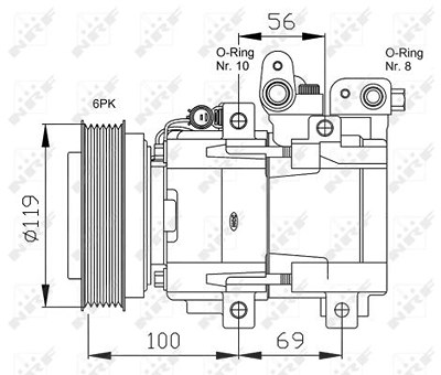 Nrf Kompressor, Klimaanlage [Hersteller-Nr. 32755G] für Hyundai, Kia von NRF