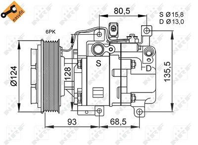 Nrf Kompressor, Klimaanlage [Hersteller-Nr. 32408] für Mazda von NRF