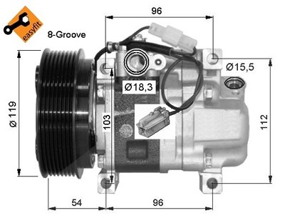 Nrf Kompressor, Klimaanlage [Hersteller-Nr. 32688G] für Mazda von NRF