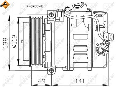 Nrf Kompressor, Klimaanlage [Hersteller-Nr. 32215] für Mercedes-Benz von NRF