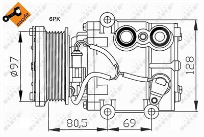 Nrf Kompressor Klimaanlage [Hersteller-Nr. 32401] für Ford von NRF