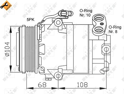 Nrf Kompressor Klimaanlage NUR X-MOTORE X14XE - X20XEV [Hersteller-Nr. 32080] für Opel von NRF