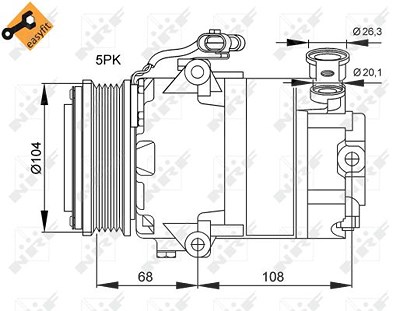 Nrf Kompressor Klimaanlage NUR Z-MOTOREN 14ZE -20 ZE [Hersteller-Nr. 32082] für Opel von NRF