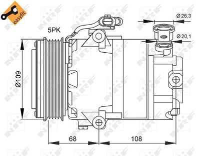 Nrf Kompressor Klimaanlage [Hersteller-Nr. 32083] für Opel von NRF