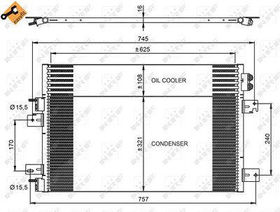 Nrf Kondensator, Klimaanlage [Hersteller-Nr. 350031] für Chrysler, Dodge, Jeep von NRF