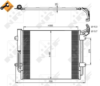 Nrf Kondensator, Klimaanlage [Hersteller-Nr. 350054] für Seat, VW von NRF