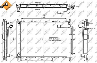 Nrf Kondensator, Klimaanlage [Hersteller-Nr. 350055] für Nissan von NRF