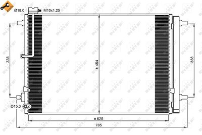 Nrf Kondensator, Klimaanlage [Hersteller-Nr. 350059] für Audi, Bentley von NRF