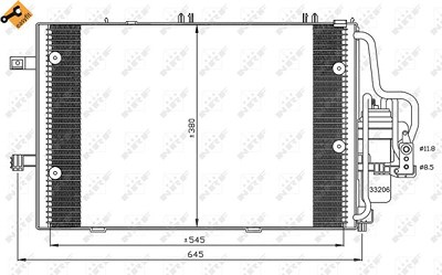 Nrf Kondensator mit Trockner 550x380x15 [Hersteller-Nr. 35530] für Opel von NRF