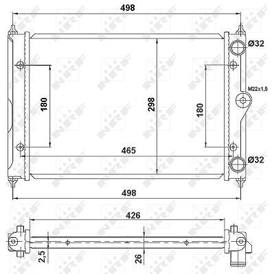 Nrf Kühler, 430 x 322 mm [Hersteller-Nr. 519505] für VW von NRF