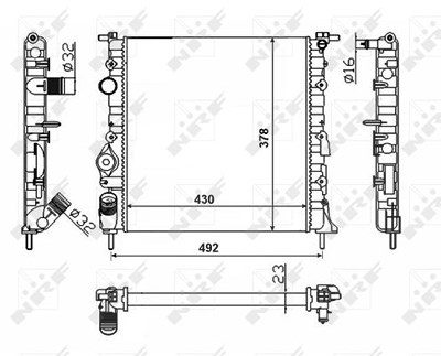 Nrf Kühler, 430x378x28 mm Schaltgetriebe [Hersteller-Nr. 58023] für Dacia, Nissan, Renault von NRF