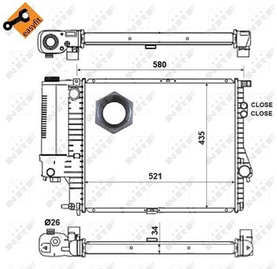 Nrf Kühler, 520 x 440 mm [Hersteller-Nr. 58247] für BMW von NRF