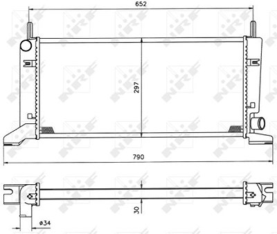 Nrf Kühler, 600 x 307 mm [Hersteller-Nr. 509500] für Ford von NRF