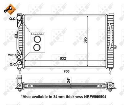 Nrf Kühler, Motorkühlung [Hersteller-Nr. 56127] für Audi, VW, Skoda von NRF