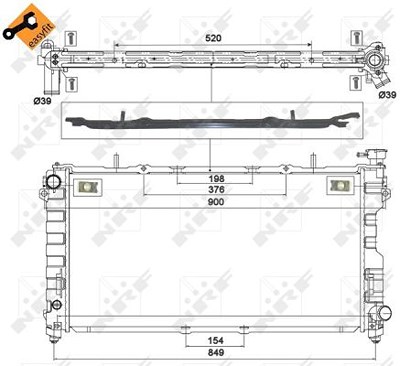 Nrf Kühler, Motorkühlung [Hersteller-Nr. 58264] für Chrysler, Dodge von NRF