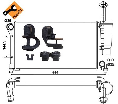 Nrf Kühler, Motorkühlung [Hersteller-Nr. 53075] für Fiat von NRF