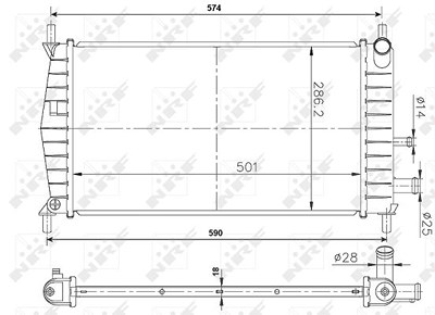 Nrf Kühler, Motorkühlung [Hersteller-Nr. 50131A] für Ford, Mazda von NRF