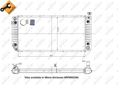 Nrf Kühler, Motorkühlung [Hersteller-Nr. 50230] für Cadillac von NRF