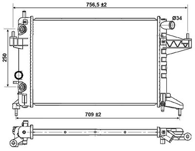 Nrf Kühler, Motorkühlung [Hersteller-Nr. 53035] für Opel von NRF