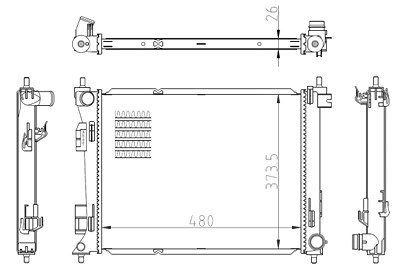 Nrf Kühler, Motorkühlung [Hersteller-Nr. 550039] für Kia von NRF