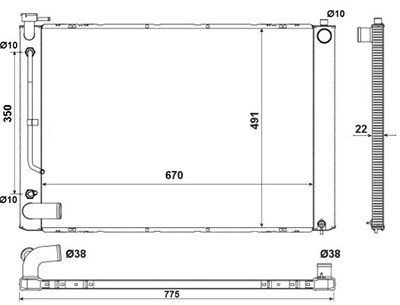 Nrf Kühler, Motorkühlung [Hersteller-Nr. 53974] für Lexus von NRF