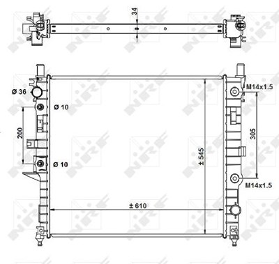 Nrf Kühler, Motorkühlung [Hersteller-Nr. 55334] für Mercedes-Benz von NRF