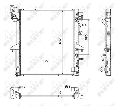 Nrf Kühler, Motorkühlung [Hersteller-Nr. 53910] für Mitsubishi von NRF