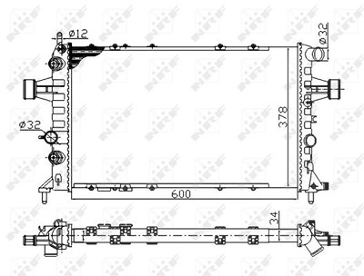 Nrf Kühler, Motorkühlung [Hersteller-Nr. 58178A] für Opel von NRF