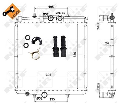 Nrf Kühler, Motorkühlung [Hersteller-Nr. 509523] für Peugeot von NRF