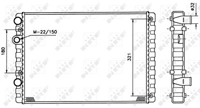 Nrf Kühler, Motorkühlung [Hersteller-Nr. 509520] für Seat, VW von NRF