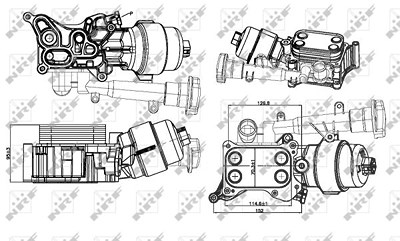 Nrf Ölkühler, Motoröl [Hersteller-Nr. 31326] für Alfa Romeo, Fiat, Lancia, Opel von NRF