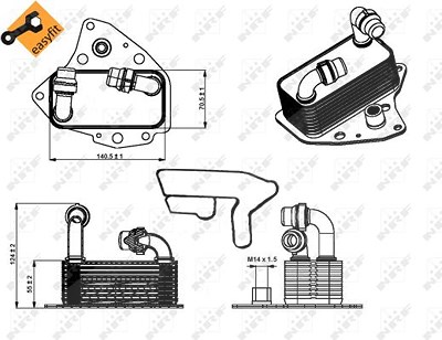 Nrf Ölkühler, Motoröl [Hersteller-Nr. 31343] für Chrysler, Opel, Saab, Suzuki, Vauxhall von NRF