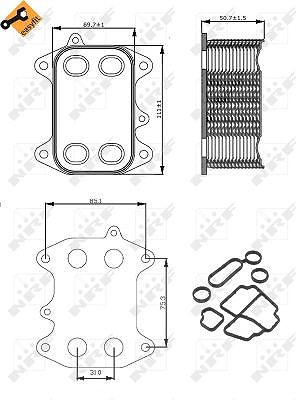 Nrf Ölkühler, Motoröl [Hersteller-Nr. 31263] für Seat, Audi, VW, Skoda von NRF