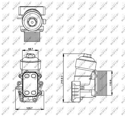 Nrf Ölkühler, Motoröl [Hersteller-Nr. 31355] für Audi, Seat, Skoda, VW von NRF