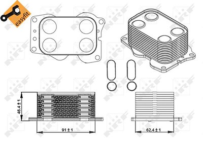 Nrf Ölkühler, Motoröl [Hersteller-Nr. 31338] für Citroën, Fiat, Ford, Lancia, Peugeot, Volvo von NRF