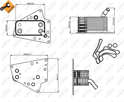 Nrf Ölkühler, Motoröl [Hersteller-Nr. 31258] für Fiat, Opel, Saab von NRF