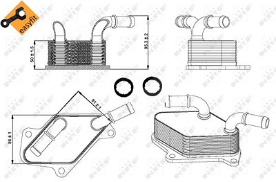 Nrf Ölkühler, Motoröl [Hersteller-Nr. 31346] für Opel, Saab von NRF