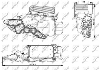 Nrf Ölkühler, Motoröl [Hersteller-Nr. 31351] für Mercedes-Benz von NRF