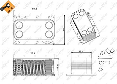 Nrf Ölkühler, Motoröl [Hersteller-Nr. 31339] für Nissan, Opel, Renault von NRF