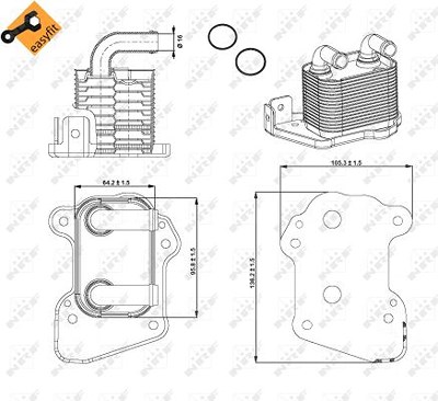 Nrf Ölkühler, Motoröl [Hersteller-Nr. 31345] für Opel von NRF