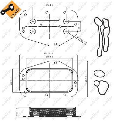 Nrf Ölkühler, Motoröl [Hersteller-Nr. 31314] für Fiat, Chevrolet, Alfa Romeo, Saab, Opel von NRF