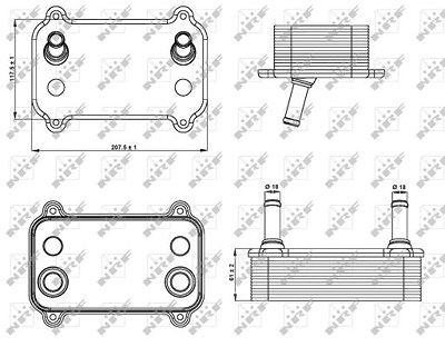 Nrf Ölkühler, Motoröl [Hersteller-Nr. 31288] für Porsche von NRF